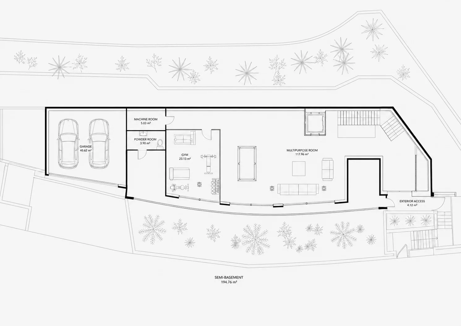 Semi-basement plan