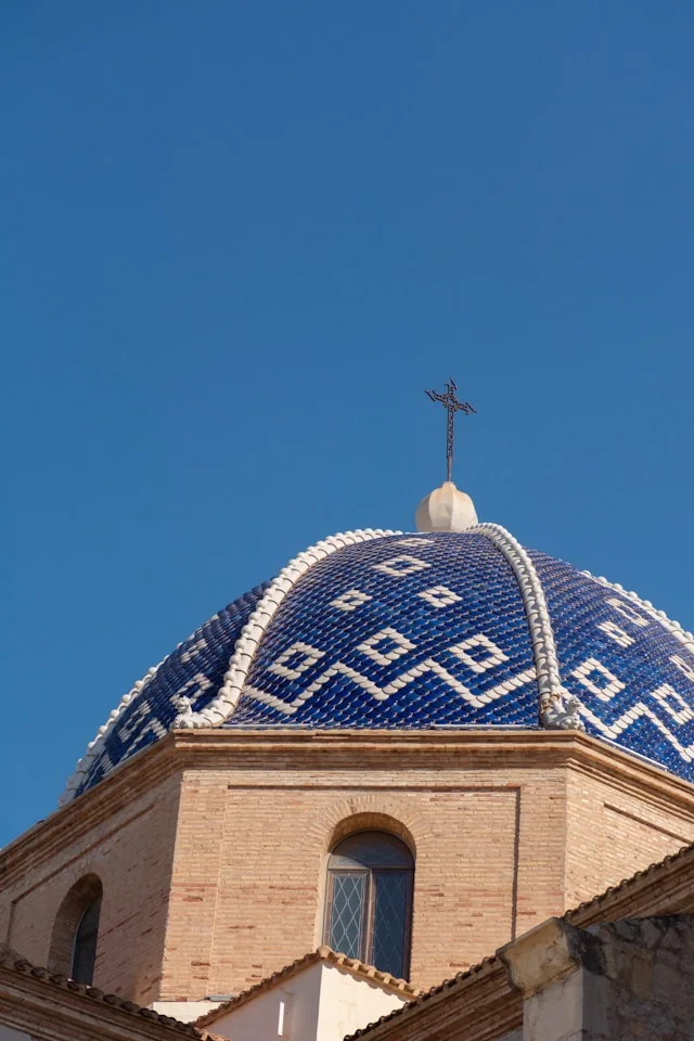 Blue-tiled dome above Altea